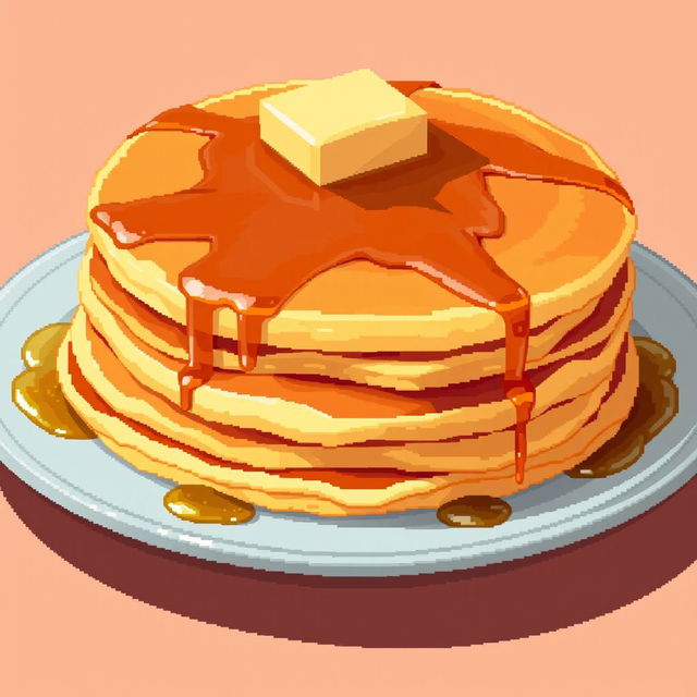 A close-up view of very appetizing pancakes arranged neatly on a plate