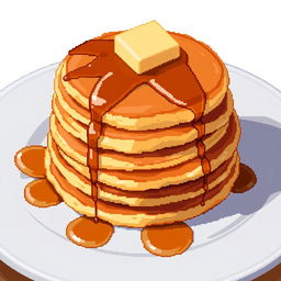A close-up view of very appetizing pancakes arranged neatly on a plate
