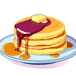 A close-up view of very appetizing pancakes arranged neatly on a plate