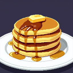 A close-up view of very appetizing pancakes arranged neatly on a plate