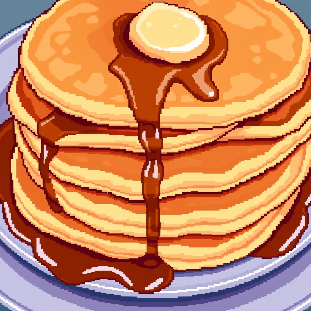 A close-up view of very appetizing pancakes arranged neatly on a plate