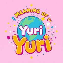 A colorful and eye-catching YouTube thumbnail for a video titled 'Meaning of the Name Yuri'