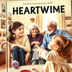 A heartwarming book cover featuring a teenage girl looking affectionately at her grandparents, who are seated nearby
