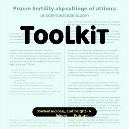 A toolkit and guide for parents focused on ensuring student success and a bright future, featuring text that highlights key strategies and resources for effective parenting