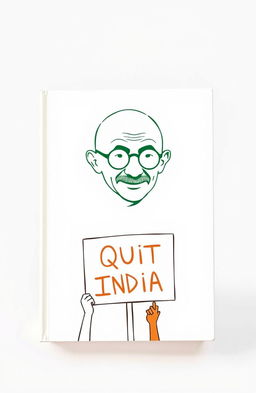 A book cover design titled "Quit India: A Comic Journey" featuring a clean and minimalistic style