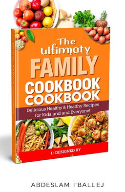 A professional and eye-catching cookbook cover design that appeals to families, titled 'The Ultimate Family Cookbook: Delicious & Healthy Recipes for Kids and Everyone!'