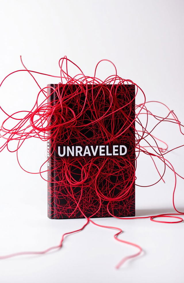 A visually striking book cover titled "UNRAVELED" positioned prominently at the center