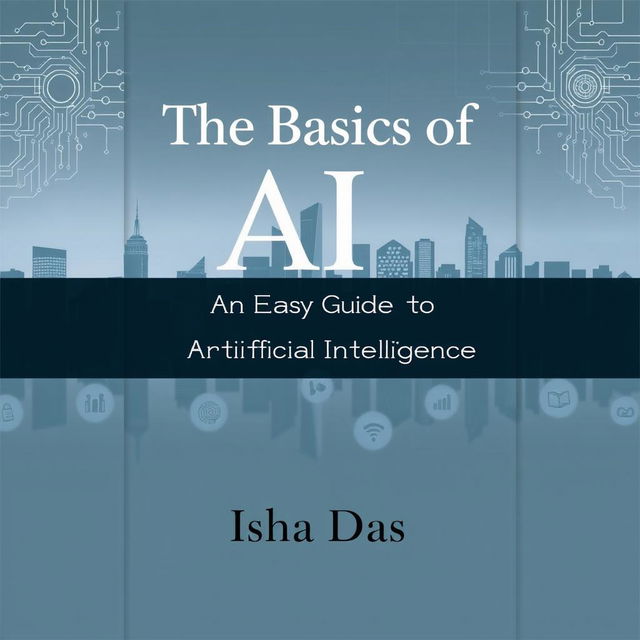 The front cover of a book titled 'The Basics of AI: An Easy Guide to the World of Artificial Intelligence'