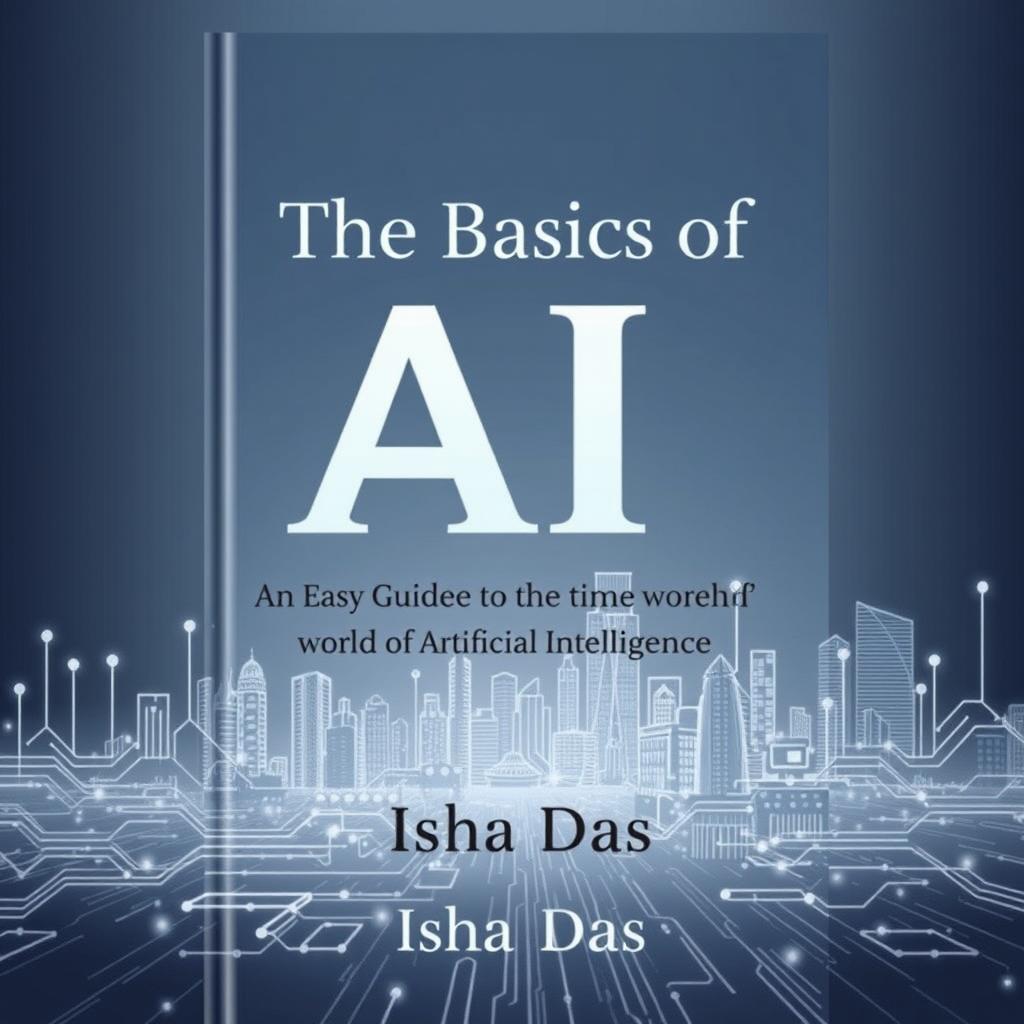 The front cover of a book titled 'The Basics of AI: An Easy Guide to the World of Artificial Intelligence'