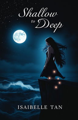 A captivating book cover for 'Shallow to Deep' by Isabelle Tan, depicting a dark and forbidden romance theme