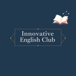 An elegant and aesthetic A5 landscape notebook cover design for 'Innovative English Club', tailored for universal appeal