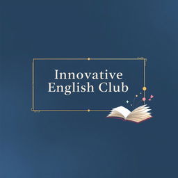An elegant and aesthetic A5 landscape notebook cover design for 'Innovative English Club', tailored for universal appeal