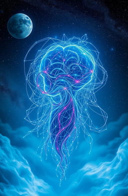 An otherworldly intelligence, depicted as a glowing, ethereal being made of swirling cosmic energy