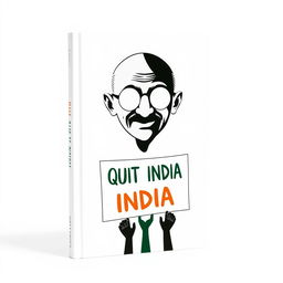 A book cover design titled "Quit India: A Comic Journey" featuring a clean and minimalistic aesthetic
