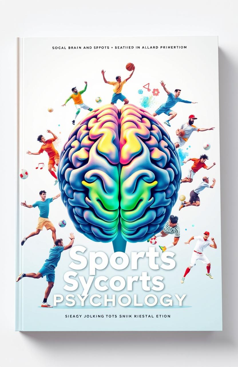 A scientific-themed book cover design featuring a prominently displayed human brain at the center