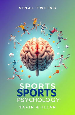 A scientific-themed book cover design featuring a prominently displayed human brain at the center
