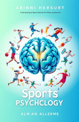 A scientific-themed book cover design featuring a prominently displayed human brain at the center