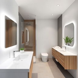 A modern bathroom design featuring sleek lines and minimalist aesthetics
