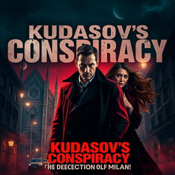 An eye-catching movie poster featuring the title 'Kudasov's Conspiracy: the Deception of Milana' in bold, suspenseful typography across the top