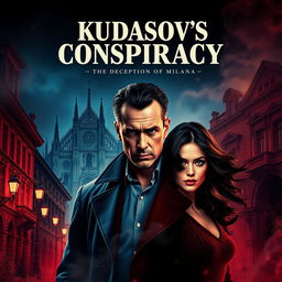 An eye-catching movie poster featuring the title 'Kudasov's Conspiracy: the Deception of Milana' in bold, suspenseful typography across the top