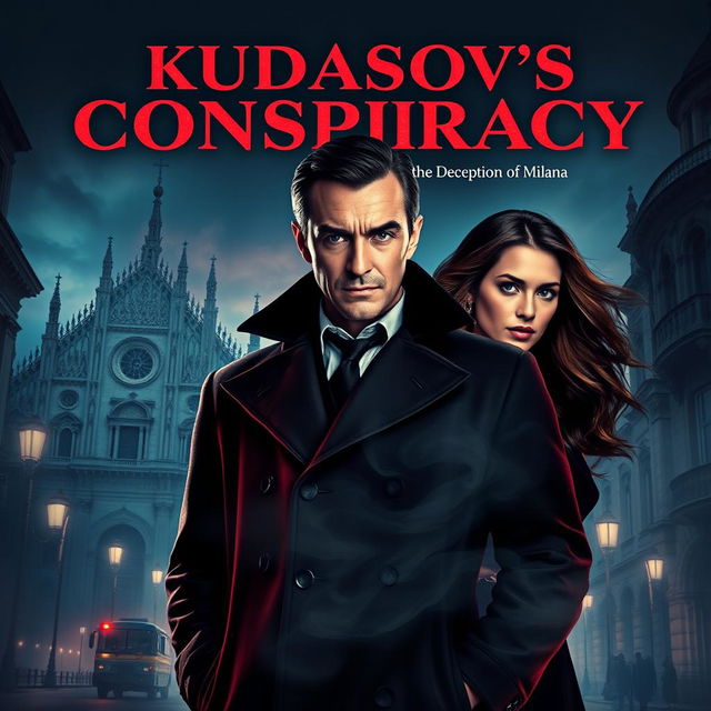 An eye-catching movie poster featuring the title 'Kudasov's Conspiracy: the Deception of Milana' in bold, suspenseful typography across the top