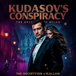 An engaging and dramatic movie poster titled 'Kudasov's Conspiracy: the Deception of Milana', featuring bold, striking typography prominently displayed at the top