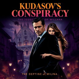 An engaging and dramatic movie poster titled 'Kudasov's Conspiracy: the Deception of Milana', featuring bold, striking typography prominently displayed at the top