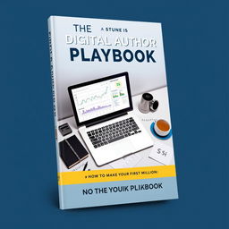 An eye-catching book cover design for 'The Digital Author's Playbook: How to Make Your First Million'
