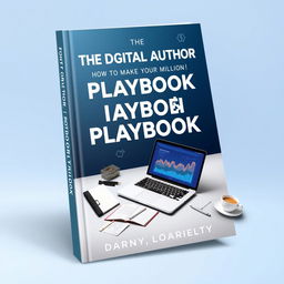 An eye-catching book cover design for 'The Digital Author's Playbook: How to Make Your First Million'