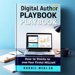 An eye-catching book cover design for 'The Digital Author's Playbook: How to Make Your First Million'