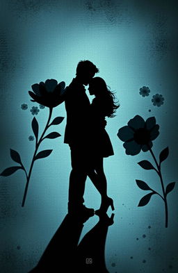 A striking and emotional poster featuring the shadows of a man and woman, artistically intertwined on a textured backdrop that evokes a sense of melancholy