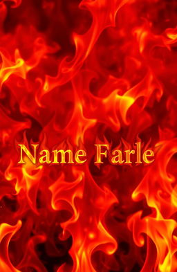A striking image featuring a vibrant red flame background filled with dynamic, swirling flames