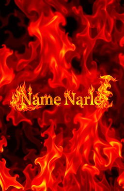 A striking image featuring a vibrant red flame background filled with dynamic, swirling flames