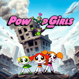 A vibrant movie poster for a film featuring the Powerpuff Girls