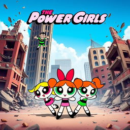 A vibrant movie poster for a film featuring the Powerpuff Girls