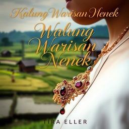 A captivating Wattpad cover design for a story titled 'Kalung Warisan Nenek'