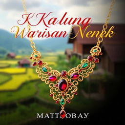 A captivating Wattpad cover design for a story titled 'Kalung Warisan Nenek'