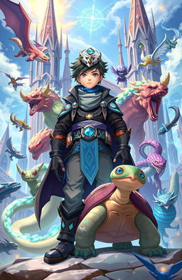 In the vibrant world of Blue Star, a magical realm where technology and sorcery coexist, a young monster tamer named Kael stands tall, showcasing his determination and passion