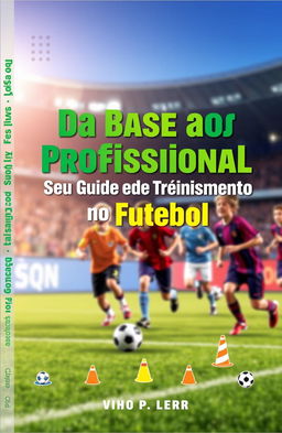 A dynamic and engaging book cover design for 'Da Base ao Profissional: Seu Guia de Treinamento no Futebol'