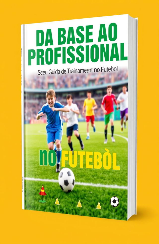 A dynamic and engaging book cover design for 'Da Base ao Profissional: Seu Guia de Treinamento no Futebol'