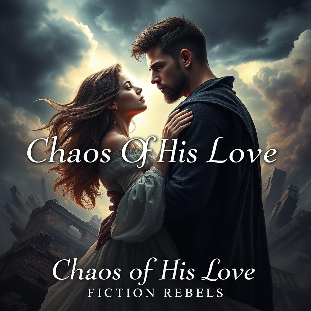 An intense and passionate scene illustrating the obsession of a male lead in a relationship, inspired by 'Chaos Of His Love' by Fiction Rebels