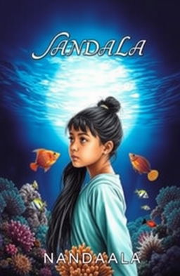 A book cover for 'NANDALA', set against a deep ocean background reflecting the beauty of the sea