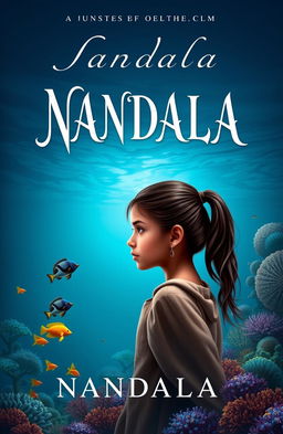 A book cover for 'NANDALA', set against a deep ocean background reflecting the beauty of the sea