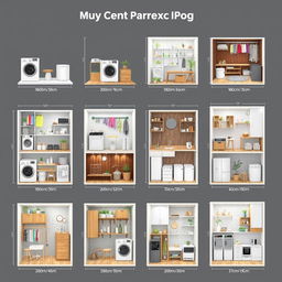 Ten distinct design layouts for a laundry patio, each measuring 180 centimeters in length and 220 centimeters in width