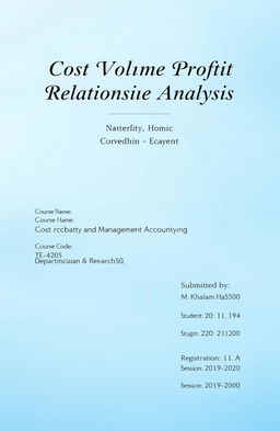 An assignment cover page design for a university submission