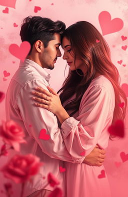 A romantic and intimate scene that captures the essence of love and desire between a couple