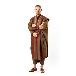 A full body shot of Eminem, the famous rapper, wearing traditional Safavid Empire clothing