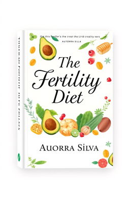 A stylized book cover design for 'The Fertility Diet' by Aurora Silva, featuring a vibrant and appealing layout