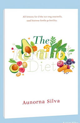 A stylized book cover design for 'The Fertility Diet' by Aurora Silva, featuring a vibrant and appealing layout