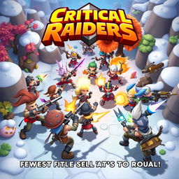 A thrilling 3-dimensional action scene from a game titled 'Critical Raiders', where players embark on an adventurous quest through distinct seasonal landscapes